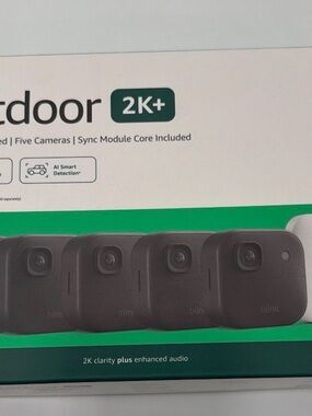 Blink Outdoor 2K+ Black Wireless Security Cameras - 5 Pack